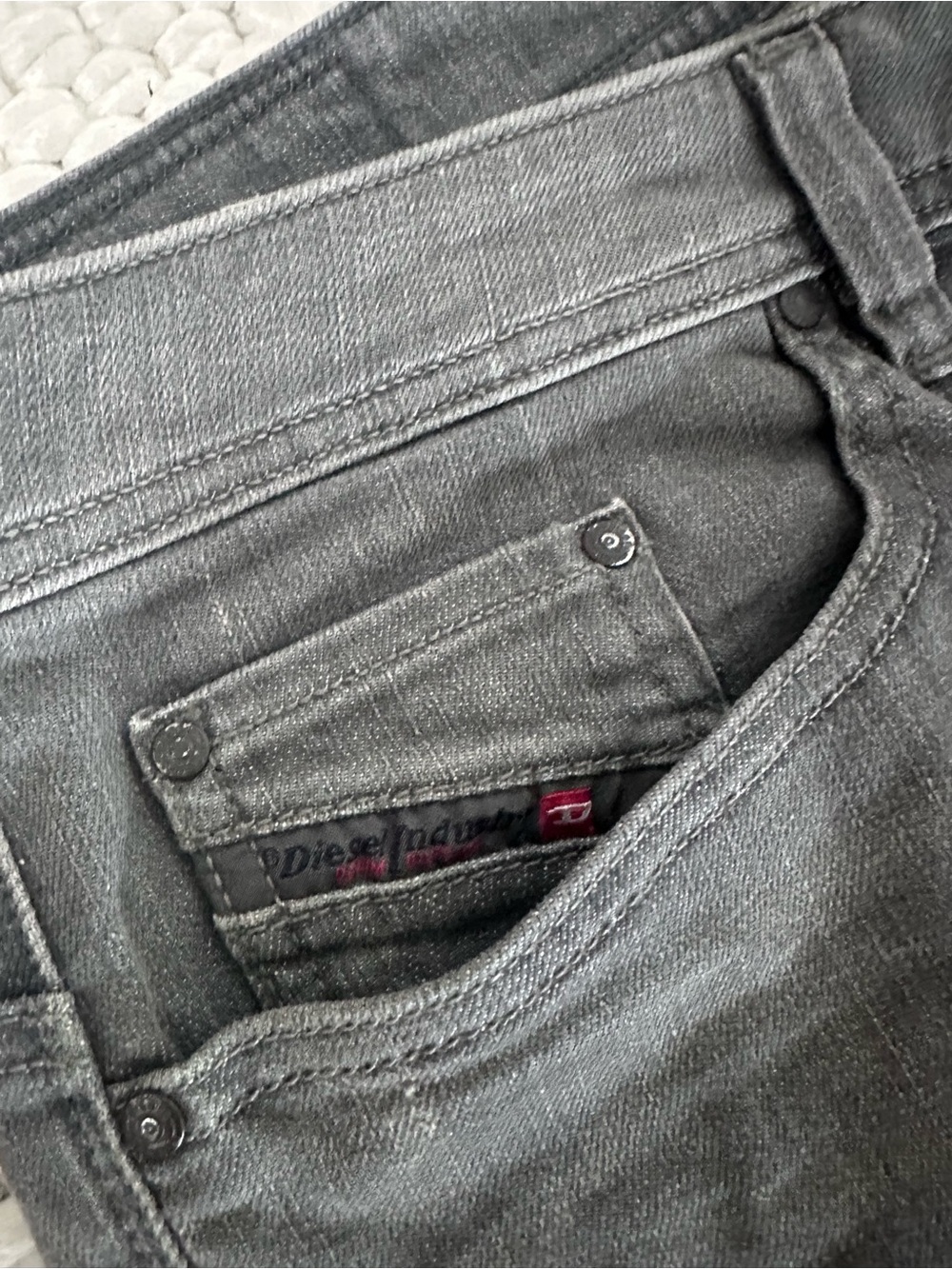 Diesel Men's Charcoal Straight Jeans